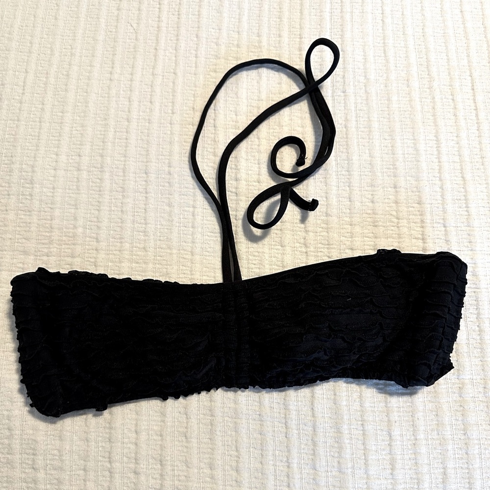 Ralph Lauren black ruffle bikini top